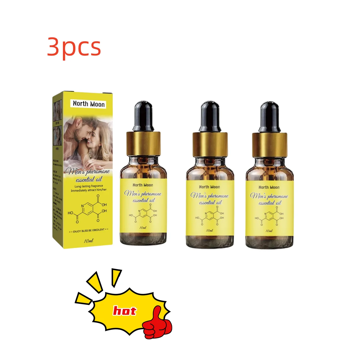 3 Stuks Feromoon Geïnfuseerde Etherische Olie 10Ml Feromoon Olie Voor Mannen Aan Te Trekken Vrouwen Unisex Geur Olie Verwijderen