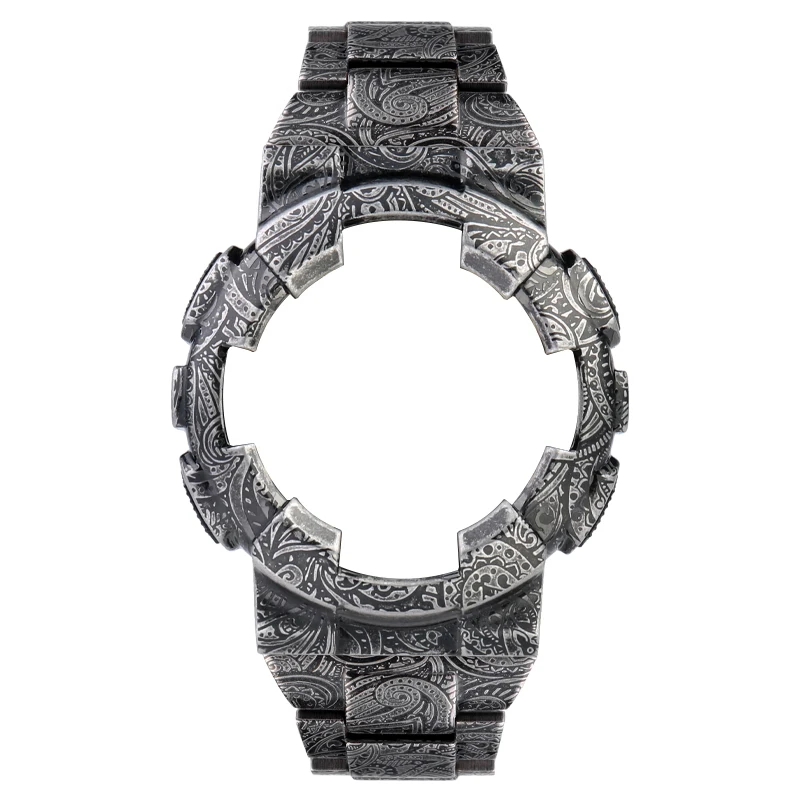 Imagem -06 - Caixa de Metal Definida para G-shock Correia para G-shock Gx56 Kit Mod Indústria Pesada Padrão Paisley Reverso Ga110 Dw5610 Dw500 Gw-9400