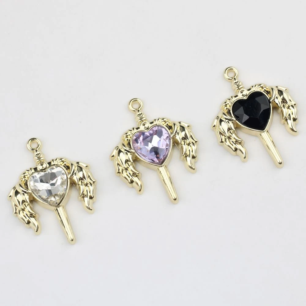 

8pcs Fashion Wings Heart Shape Pendant Earring Necklace Bracelet Jewelry Making Accessories DIY Handmade Charms Ornaments Craft