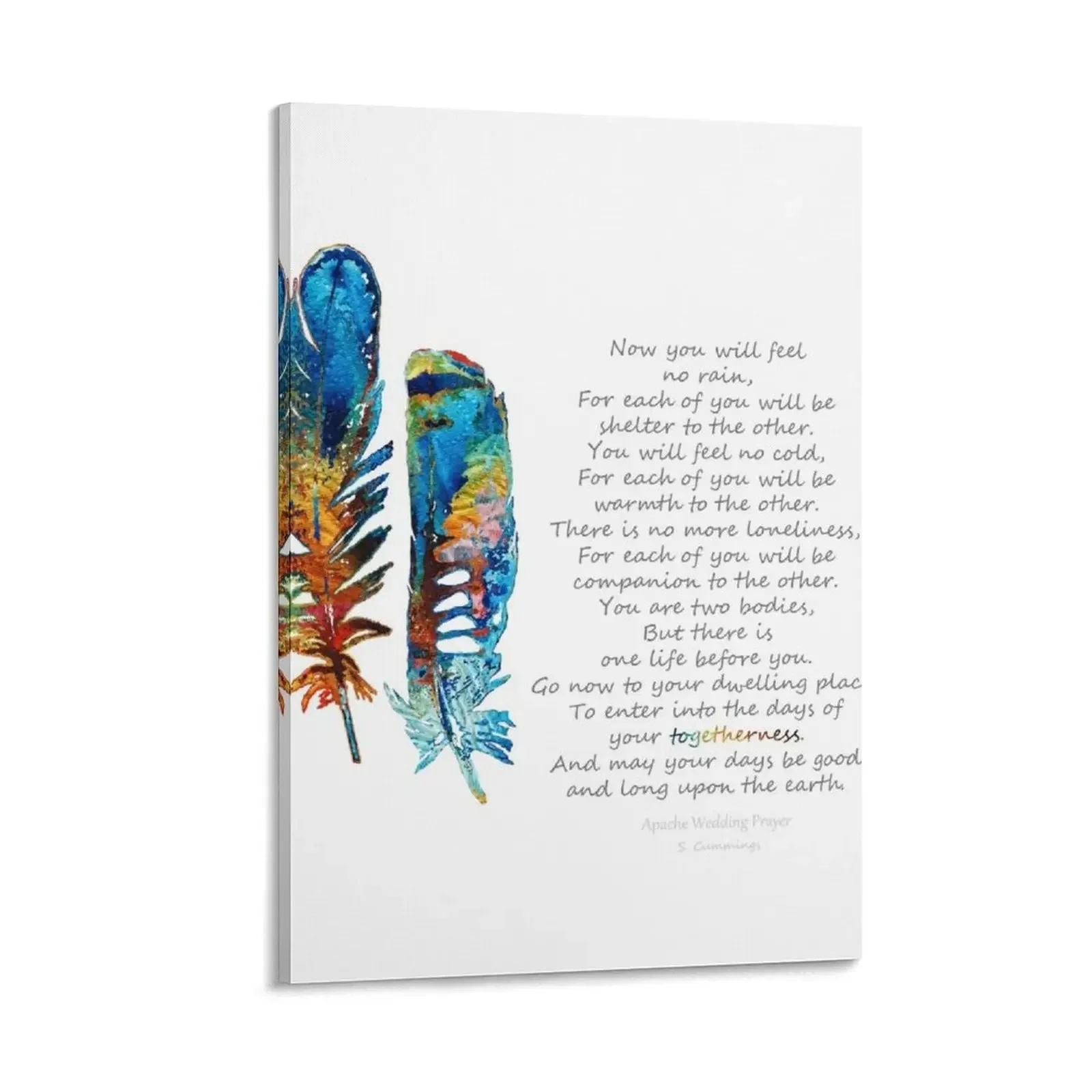 

Togetherness - Native American Wedding Prayer - By Sharon Cummings Canvas Painting korean room decor posters for wall