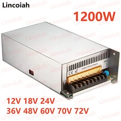 1200W DC 12V 18V 24V 36V 48V 60V 70V 72V Lighting Transformer AC 110V/220V SMPS CNC Adjustable Voltage For LED Stirp Motor CCTV