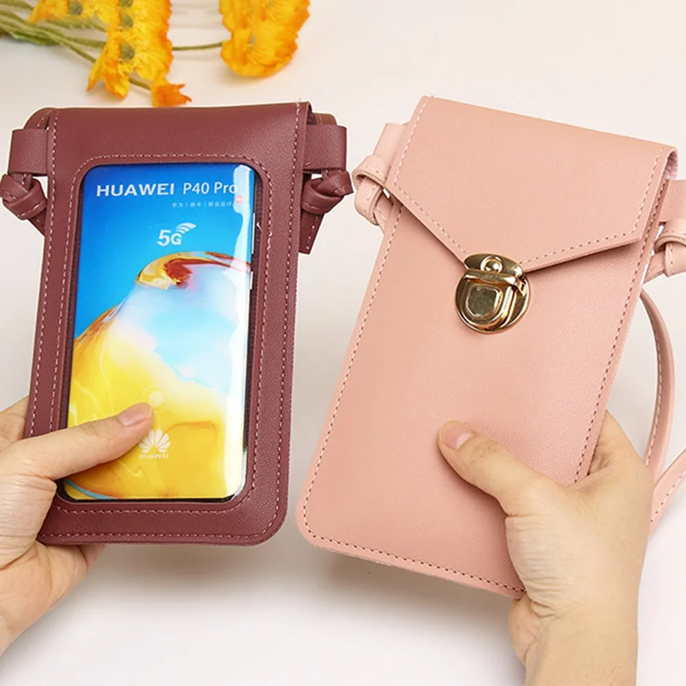 PU Touchable Screen Phone Bag New Multi Functional Touchable Screen Small Shoulder Body Bag High Quality Zero Wallet