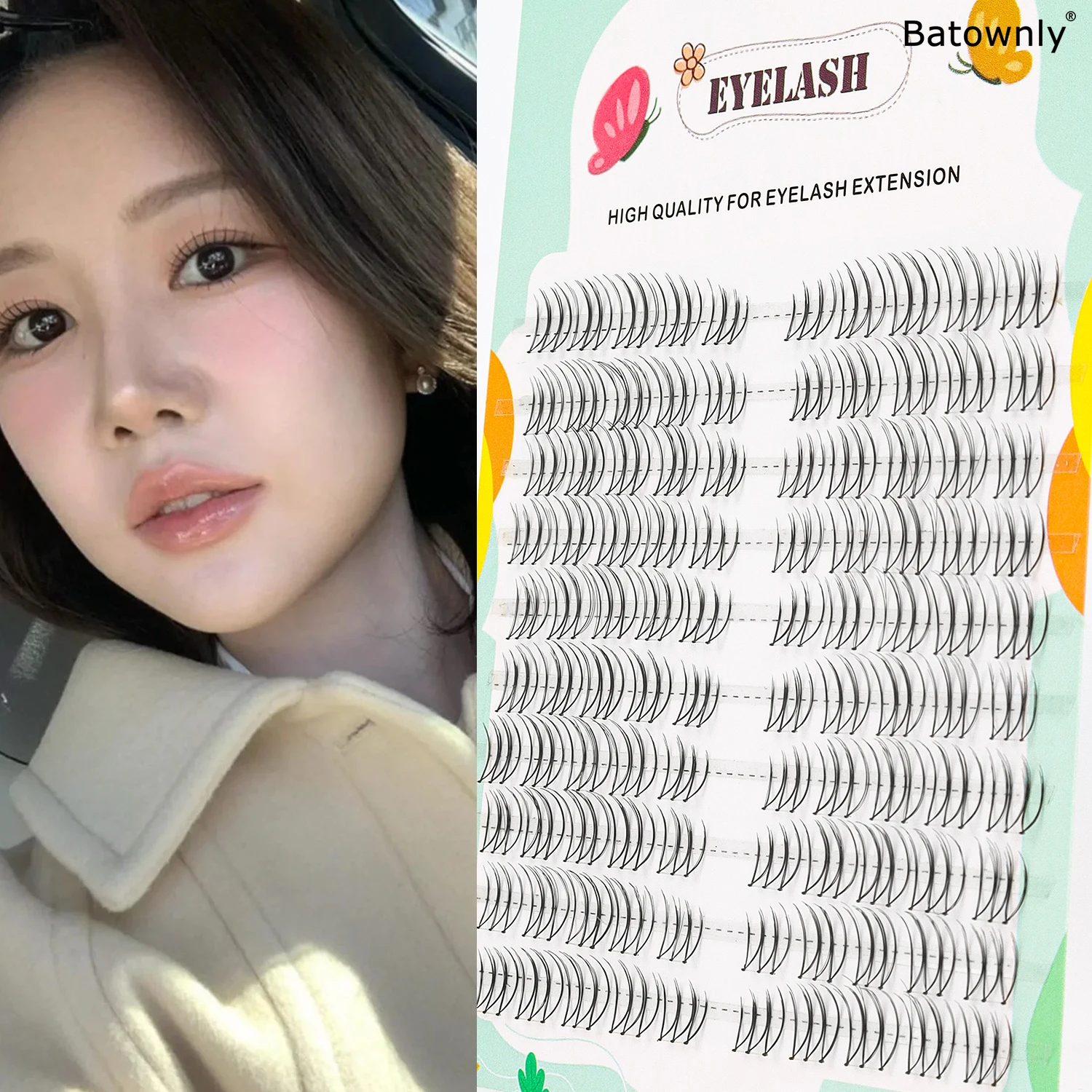 ラッシュクラスター 100 個ハンドレザー U 字型女性グループつけまつげ 6-11 ミリメートルソフトで快適な漫画の目妖精つけまつげ