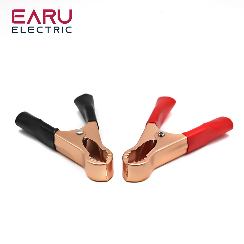 Clipe jacaré vermelho e preto para carro, caravana van bateria, clipes de chumbo, conector plug, poder, 50a, 80mm, melhor promoção, 2pcs