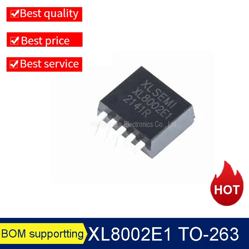 50PCS/LOT Original XL8002 XL8002E1 TO-263-5L 80V 1A  SMD Regulator IC Chip SMD