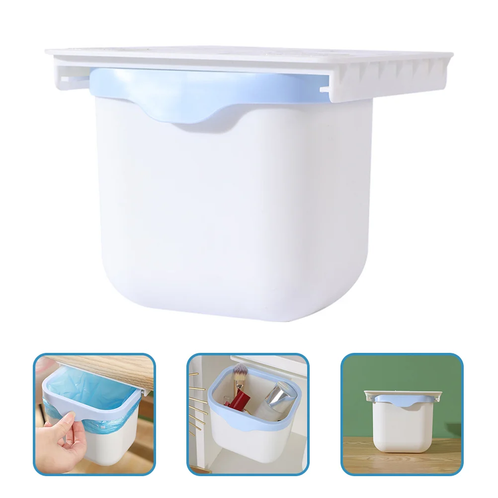 

under Desk Drawer Trash Waste Bin for Office Hidden Holder Kitchen Garbage Pull-out Dustbin Desktop Plastic Storage Bucket