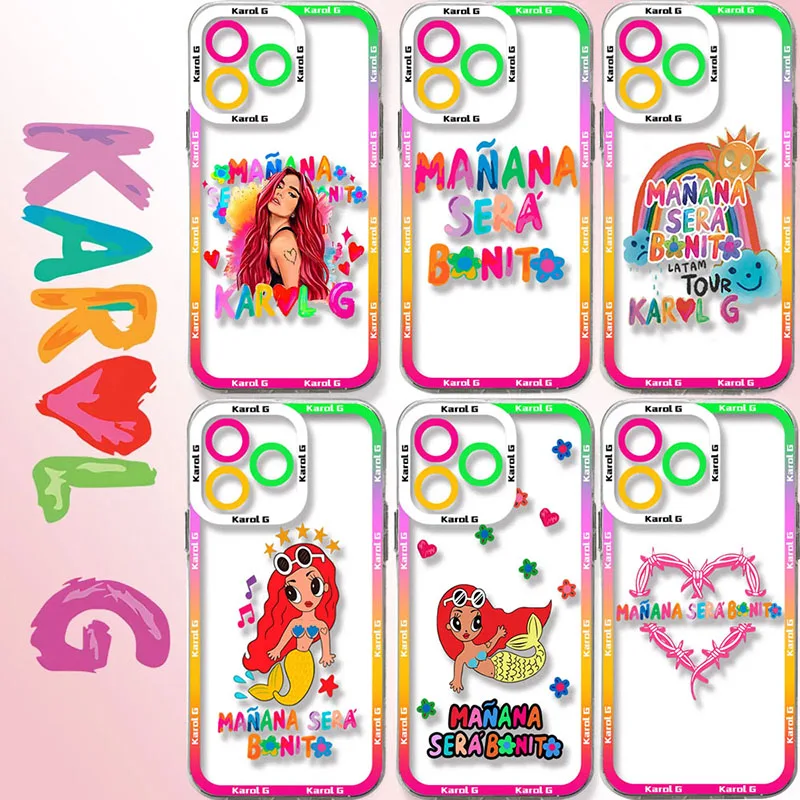 Lovely Karol G Manana Phone Case For OPPO Realme C67 C65 C63 C55 C53 C35 C30 C11 10 9 8 7 6 5 3 Pro Plus 4G 5G Transparent Cover