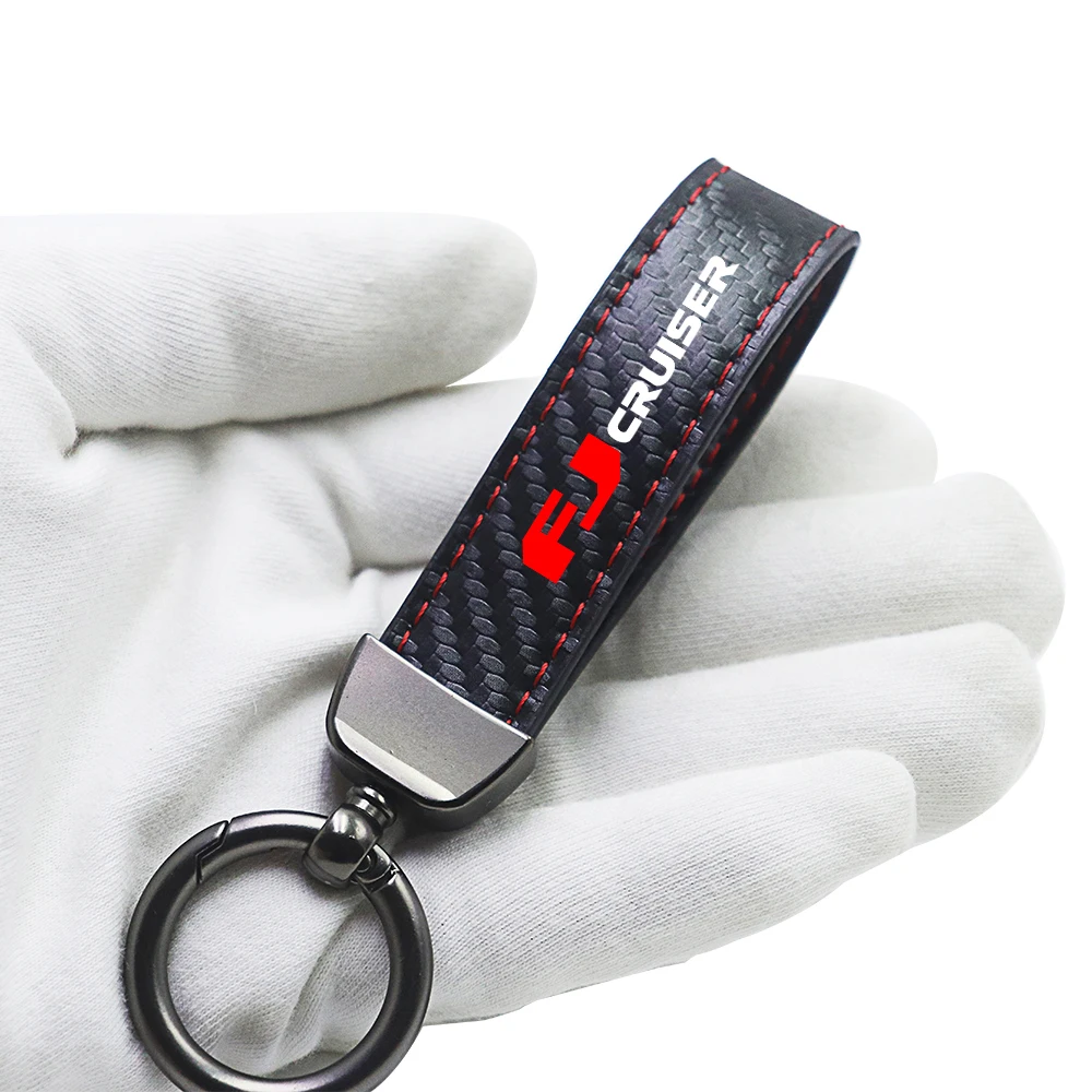 Für Toyota FJ Cruiser auto Schlüssel kette Ringe carbon faser keychain auto Zubehör