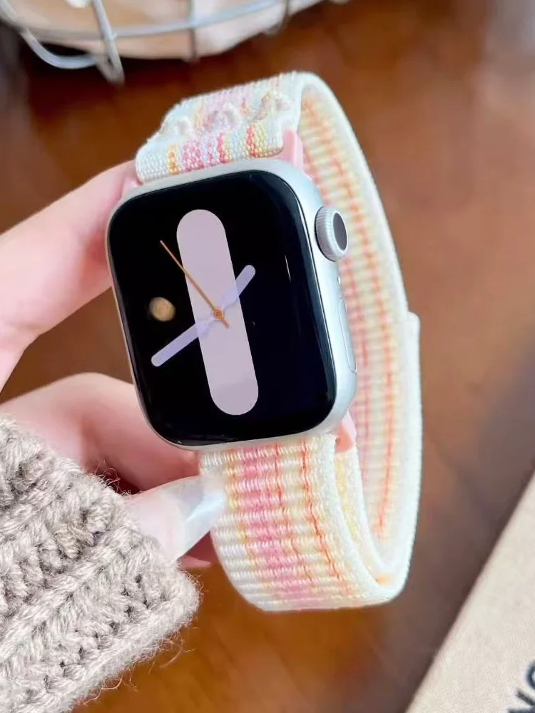 Спортивный ремешок с петлей для Apple Watch Band Ultra 2 49 мм Нейлоновый браслет для iWatch серии 10 9 8 7 6 5 4 3 SE 46 мм 45 мм 44 мм 41 мм 42 мм