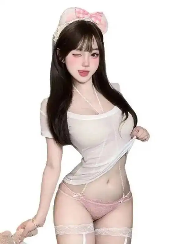 Pure Desire เซ็กซี่กางเกงผู้หญิงต่ําเอวครึ่งสะโพกกางเกง Hot Halter คอแฟชั่นสามเหลี่ยมด้านในกางเกงขาสั้นกางเกงขาสั้น 0MO3