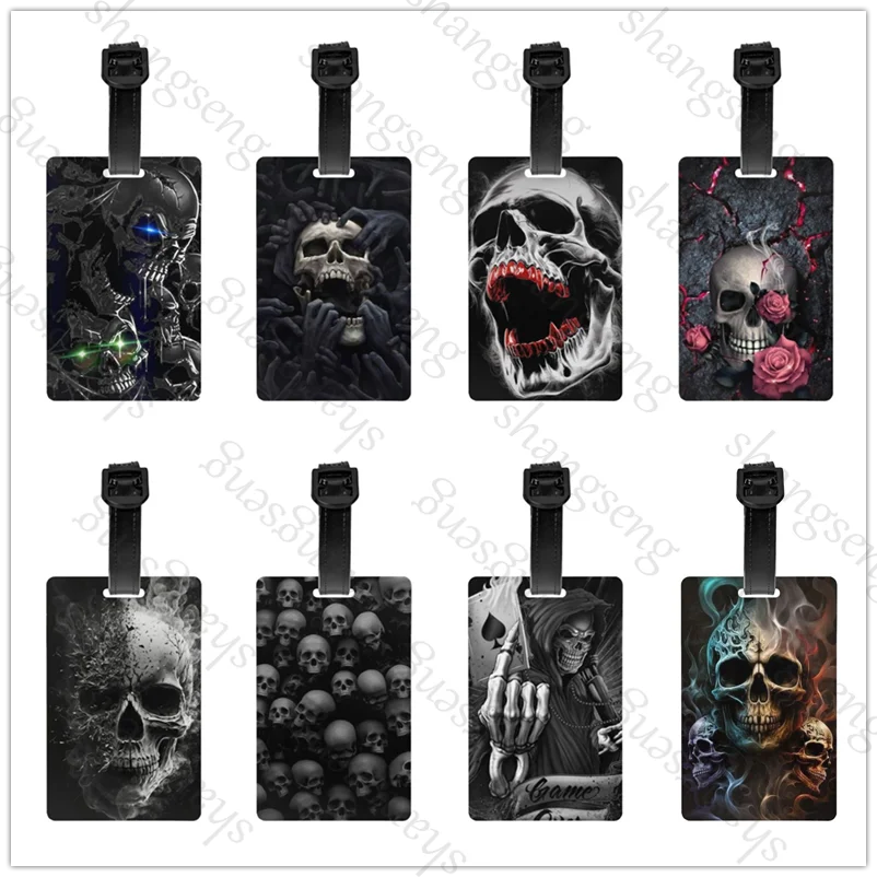 

Evil Hands Skull 1pcs Security Luggage Tag PVC Suitcase Label Business Card Holder/Travel Document Label Tie-dyed