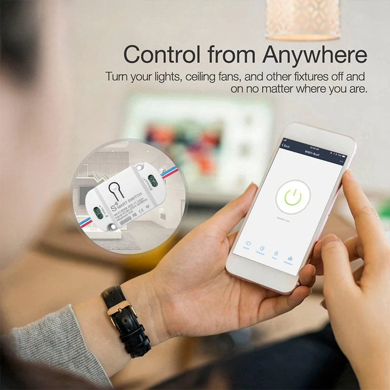 Tuya Wifi Smart Switch 10A Wireless Timer Smart Home LED Light Smart Life APP Voice Control Automation Module