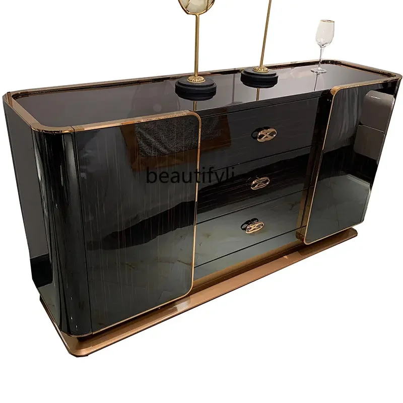 

Italian Style Light Luxury Sideboard Cabinet Post-Modern Hong Kong Style Beech Dining Room Cabinet Suite New Simple FurnitureA