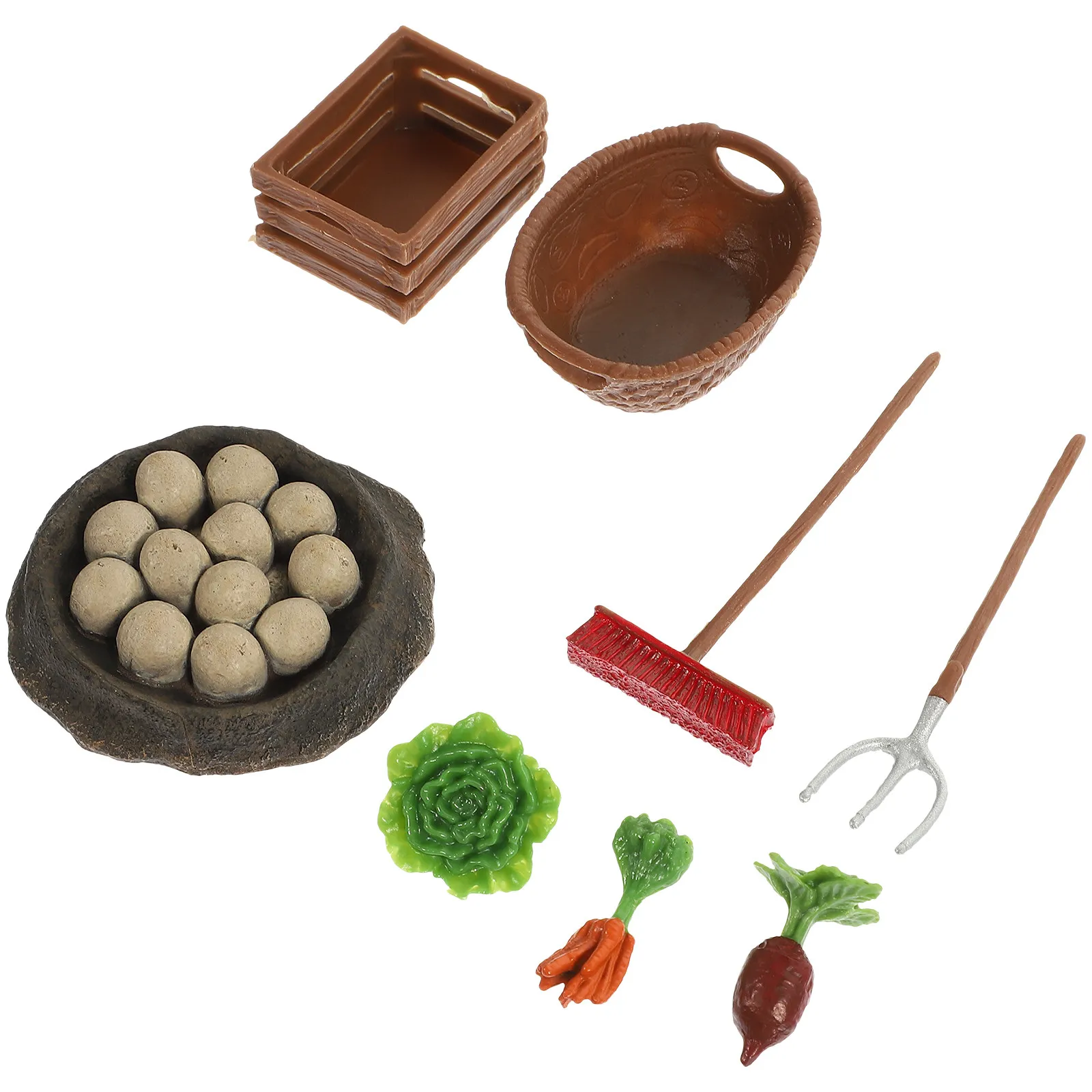 

Набор реалистичных сельскохозяйственных инструментов и имитаций яиц динозавров, премиальный пластиковый развивающий игровой набор для детей, для песочницы