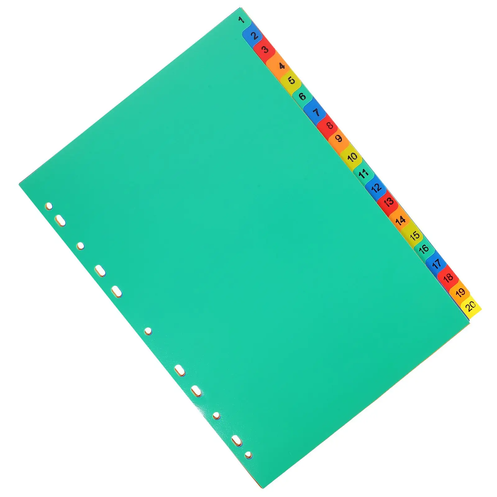 20 Pcs File Dividers A4 PP Binder Index Tabs Notebook Pages Office Supplies Plastic Loose LeafMarkers Folder Classification