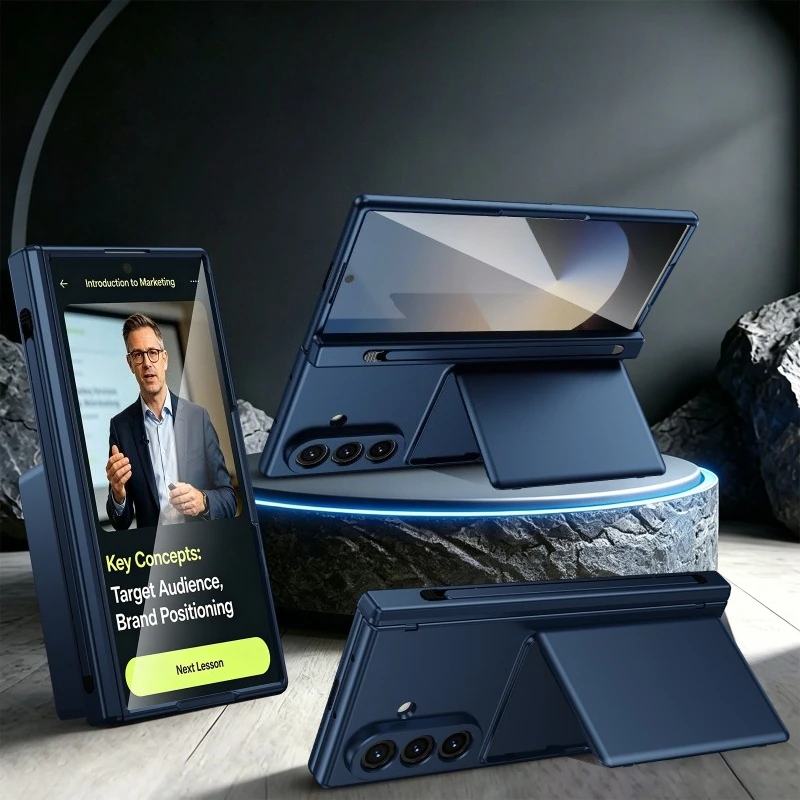 Für Samsung Galaxy Z Fold 8 Ultra 7 6 5 4 3 Hülle Vollständige Abdeckung Mit Ständer Kartenhalter Scharnierschutz Stift Displayschutzfolie Schale