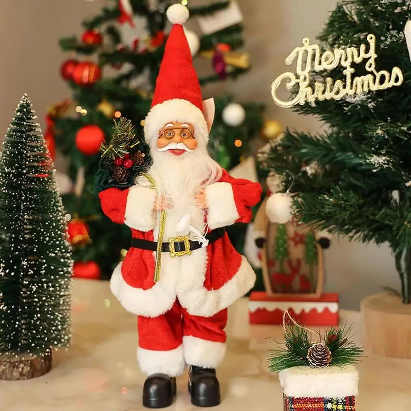 

15 Inch Santa Claus Figurines Standing Christmas Figure Home Gifts Restaurant Decoration Doll Holiday Parties Ornaments