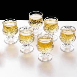 6pcs Creative Wine Glass Set Engraved Cup Mini Cups Butterfly Pattern Cups Drinkware Transparent Home Accessories Wedding Gifts