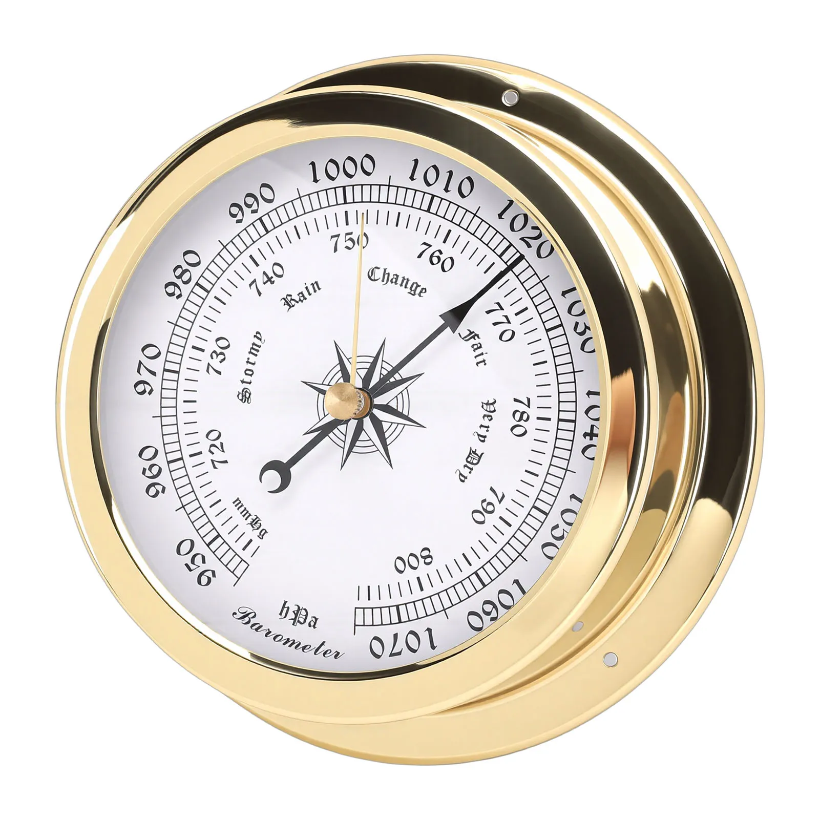 

4.7 Inch Barometer 4.7 Inch Boat Brass Barometer Accurate Air Pressure Measurement for Yachts Cargo Ships Vessels