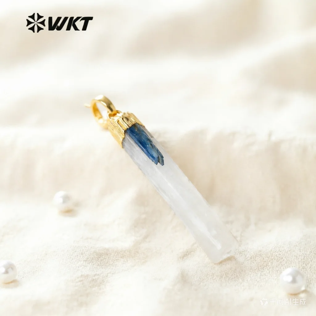 

WT-P1310 Оптовая продажа модных подвесок из селенита с синим кианитом, классическая прямоугольная форма, для женщин, для изготовления ювелирных изделий