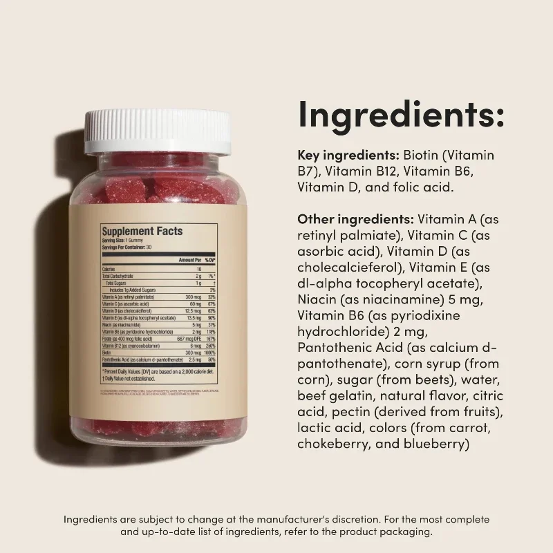 مكمل الكيراتين الكولاجين البيوتين لنمو الشعر، دعم مضاد للأكسدة لزيادة مرونة الجلد #2