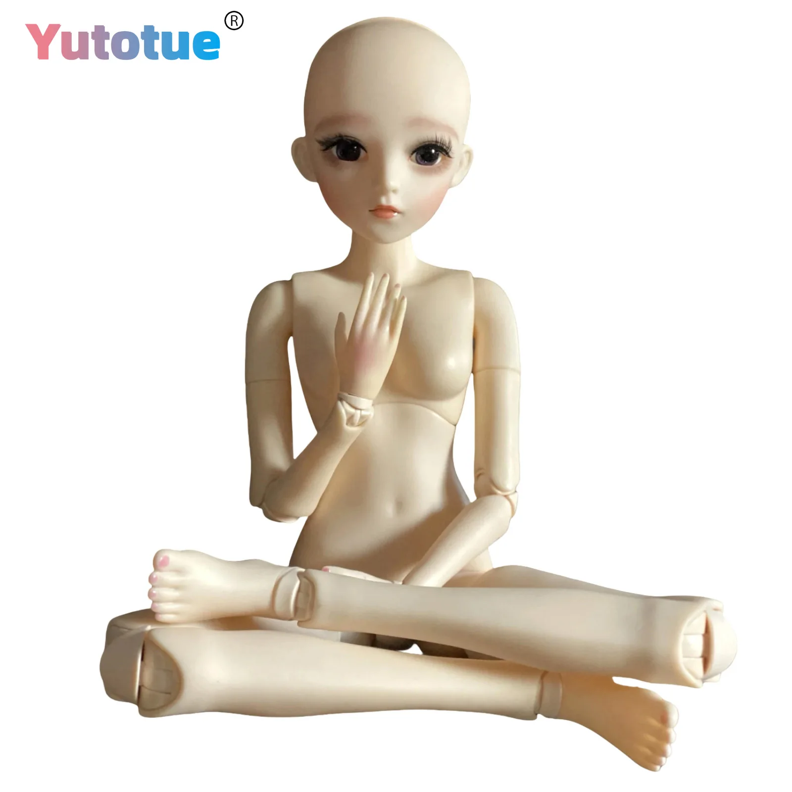 

YUTOTUE 56cm Height Nude Body Girl Doll Toy 18 Joints Body with Upgrade Makeup Head can open