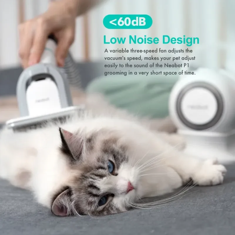 Neabot Dog Grooming Kit Innovative Pet Vacuum Cleaner with Crevice Tool Brush Trimming 5 in 1 for Clipper of All Pet Hair view 5
