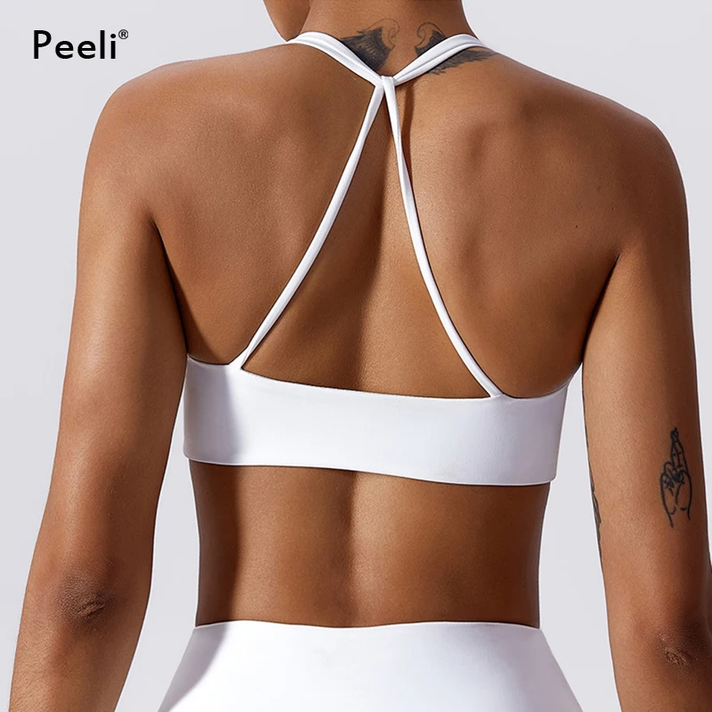 Push Up Sports Bra Backless Gym Yoga Bra Medium Support Sports Top Workout Fitness Tank Top Fitness Underwear Training Bralette