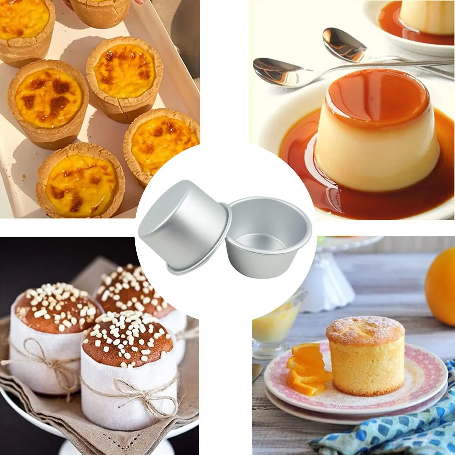 6-Pack Aluminum Popover Pan – Large Individual Muffin Molds for Soufflé, Molten Cake, Pudding, Egg Tart &Brownie - Image 5