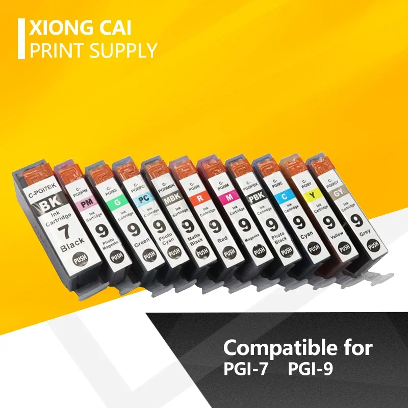 NEW Ink Cartridges For canon PGI-9 PGI 9 PGI9 For Canon MX7600 / iX7000  RFB MX7600 / Pro9500 printer cartridges free shipping