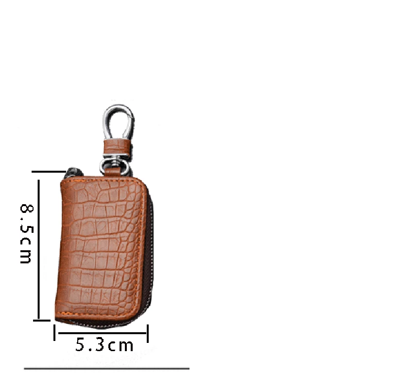 Fashion Leather Car Key Bag Unisex Crocodile Print Zipper Keys Housekeeper Cow Split Leather Key Organizer Case Wallet