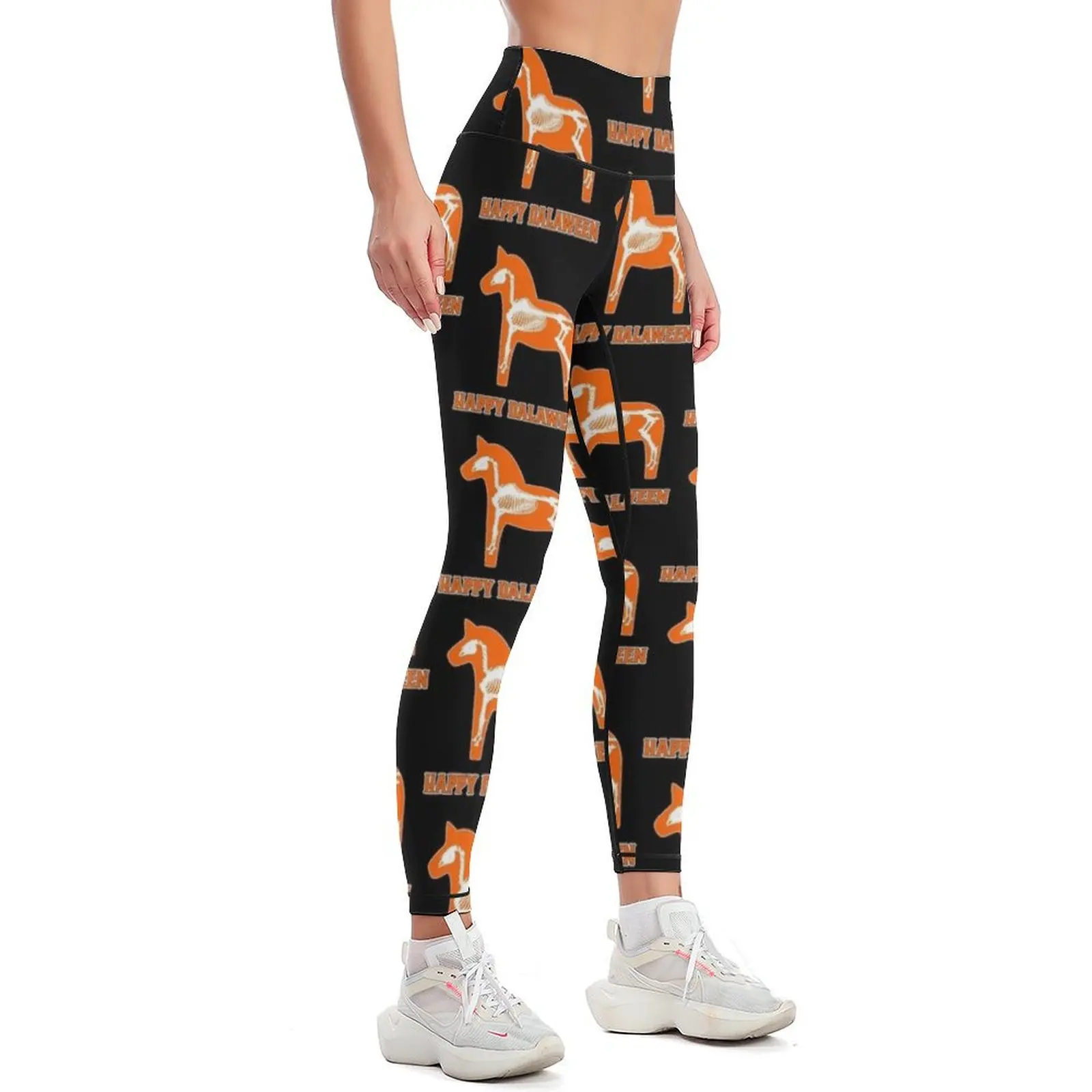 Happy Dalaween Halloween Scary Dala Horse Skeleton Funny Leggings Sweatpants Sports pants woman Women's push up Womens Leggings