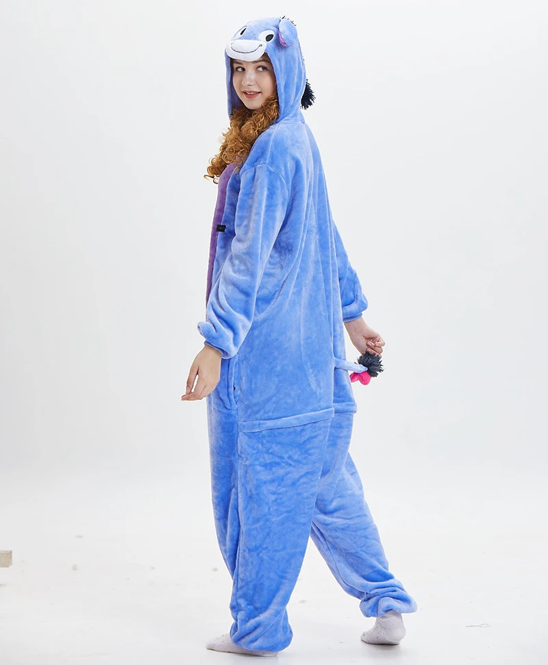Adults And Kids Animal Onesies Pajamas Cute Cartoon Cosplay Halloween Xmas Costume Winter Soft Fleece Hooded Sleepwear Jumpsuits