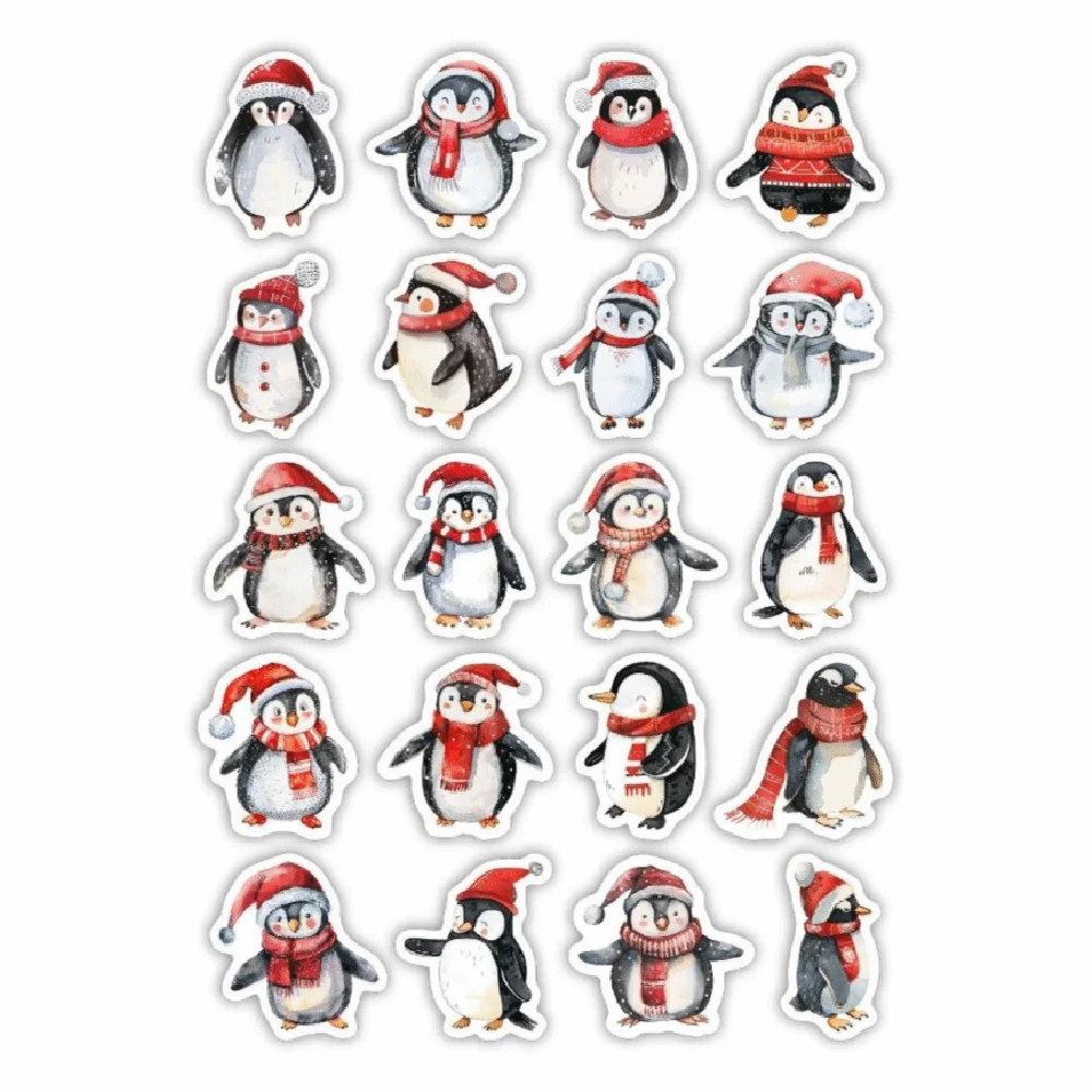 

Cute 100Pcs Snowman Stickers Irregular Shape Cartoon Christmas Stickers Waterproof Adhesive Gift Tags DIY Crafts