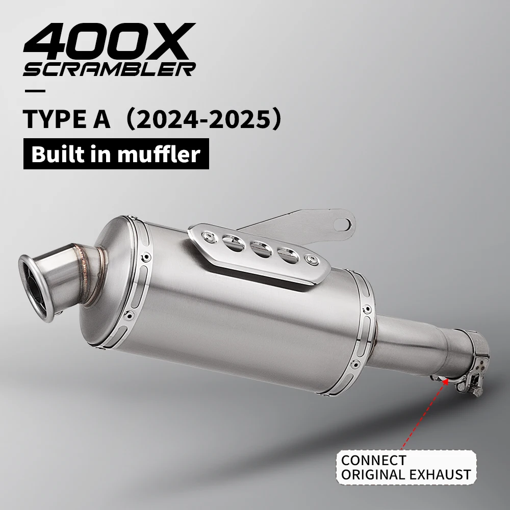 Slip On Muffler For Speed 400 Scrambler400X 400X 2024 2025 High - Efficiency muffler exhaust motorcycle Middle Link Pipe