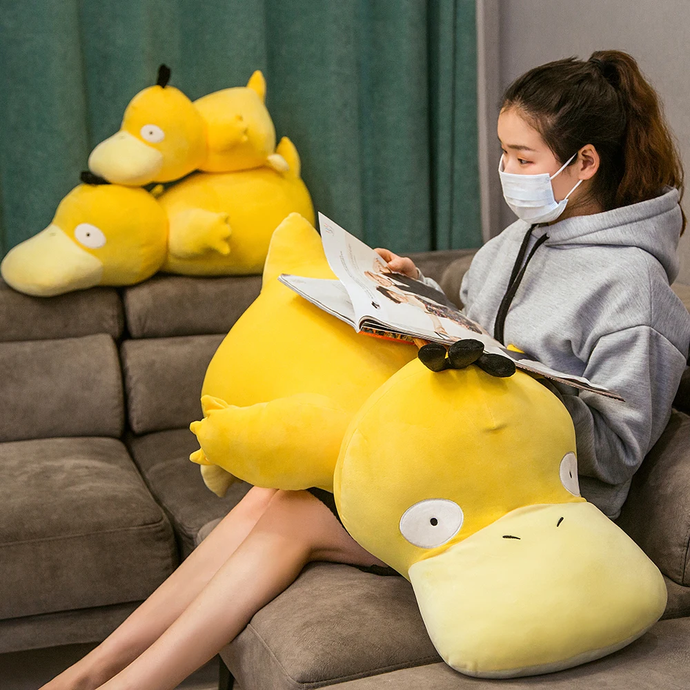 

Big Size Cute Psyduck Plush Toy Stuffed Animal Soft Pokemoned Yellow Dumb Duck Plushies Throw Pillow Home Decor Christmas Gift