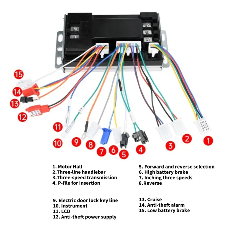 Three-Mode Electric Bike Controller for Brushless Motor Replacement, 50A Power Class with Aluminum Shell for Workshop and 448A