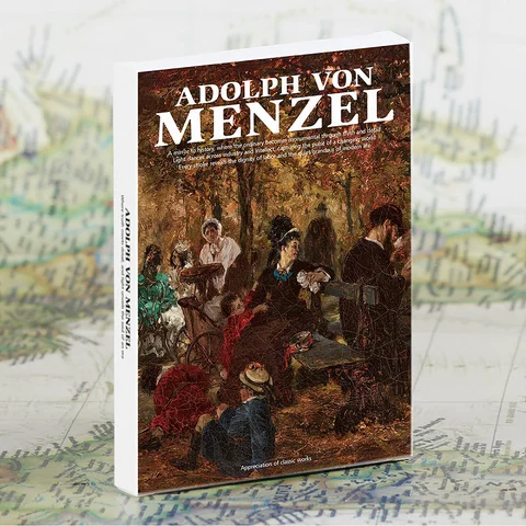 30PCS Adolph Von Menzel Oil Painting Postcards Set - German Classic Artwork Collection Vintage Greeting Cards