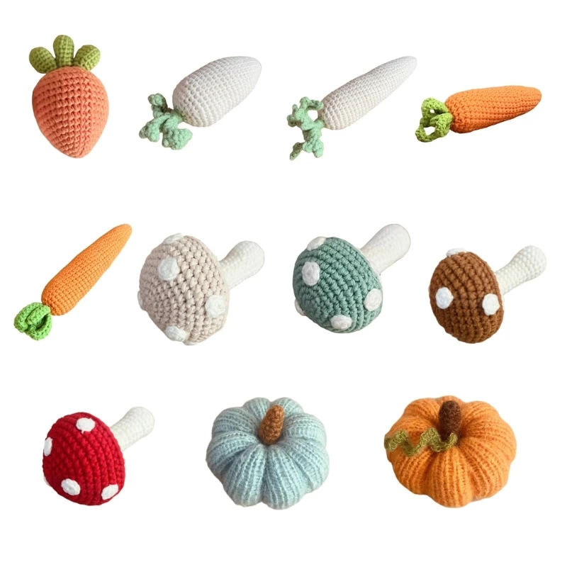 

Attractive Knitted Newborn Photo Props Pumpkin/Mushroom Styles Posing Accessory Comfortable for Memorable Pictures