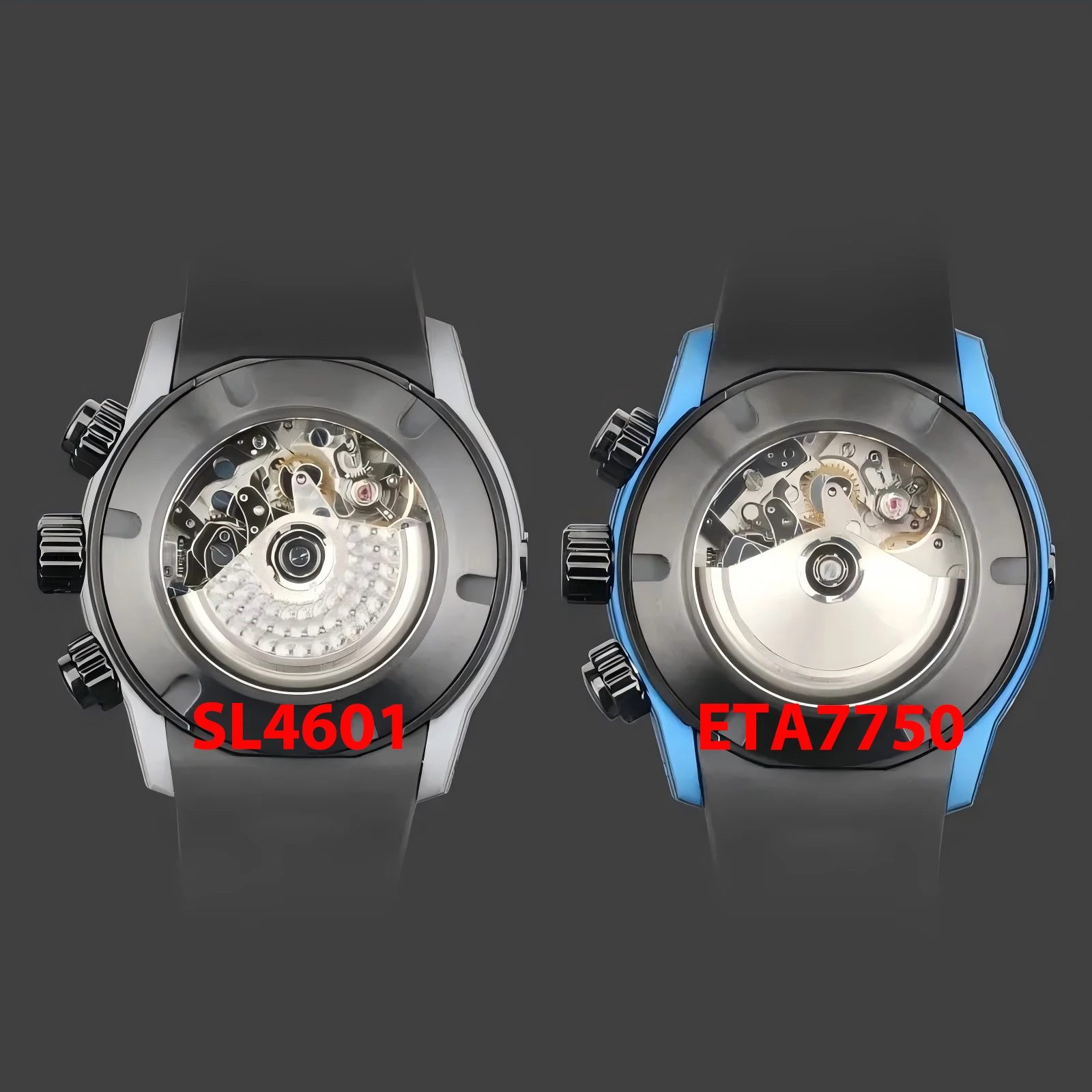 SH 2024 New Carbon fibre 45MM Automatic Mechanical Wristwatches SW500 Automatic Sapphire Super Luminous Watch See-Through Back