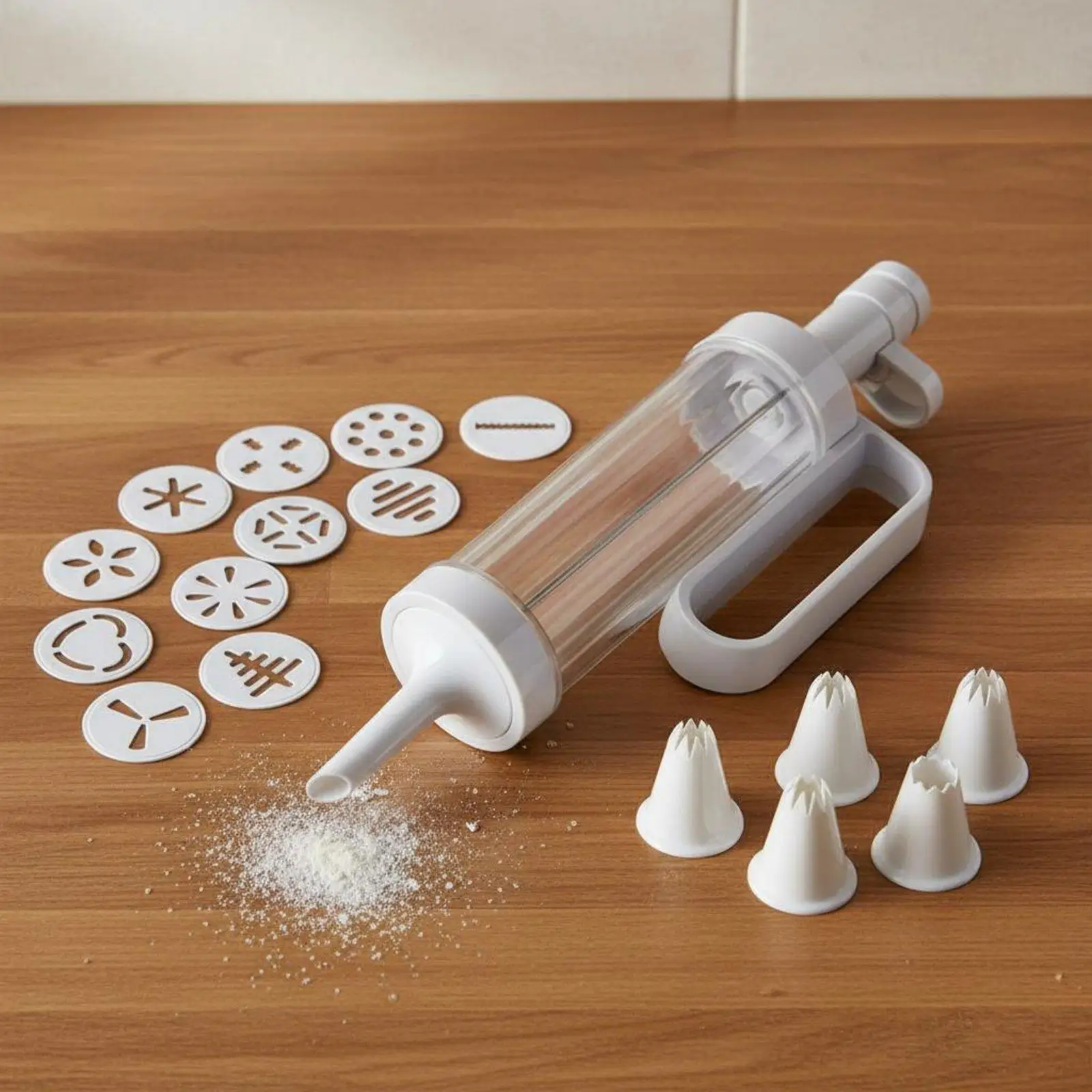 Easy Use Biscuit Maker Cookie Press for Holiday Shapes Christmas Tree Heart Pastry Decorator