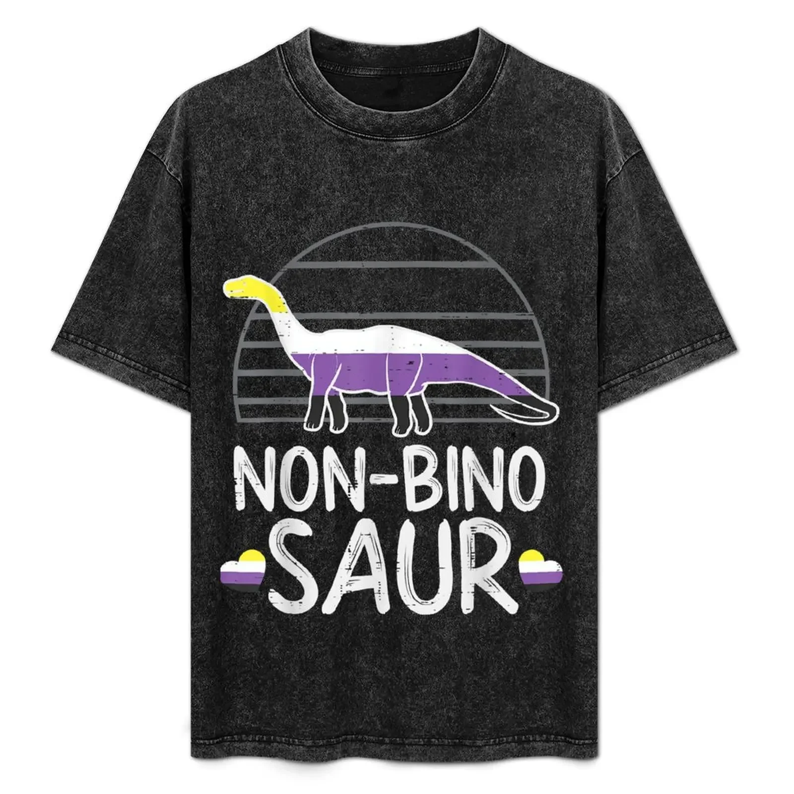 

Non Bino Saur Dinosaur LGBTQ Non-Binary Flag Genderqueer T-Shirt Louboutins custom shirt baggy shirts mens graphic t-shirts