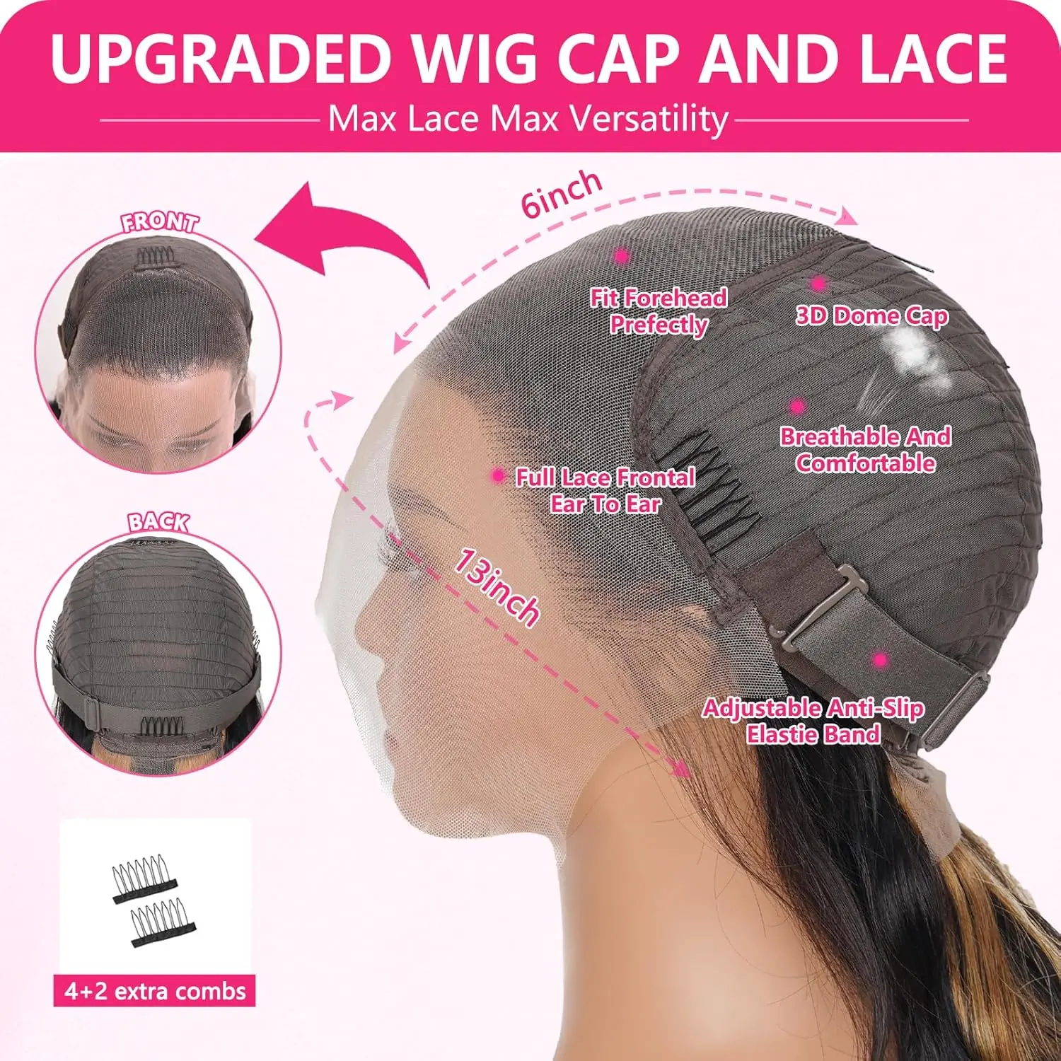 13x6 Hoogtepunt Ombre Kant Frontale Pruik Menselijk haar 1B/30 Body Wave Kanten Voorkant Pruiken 250% Dichtheid HD Transparant voor Vrouwen 30Inch