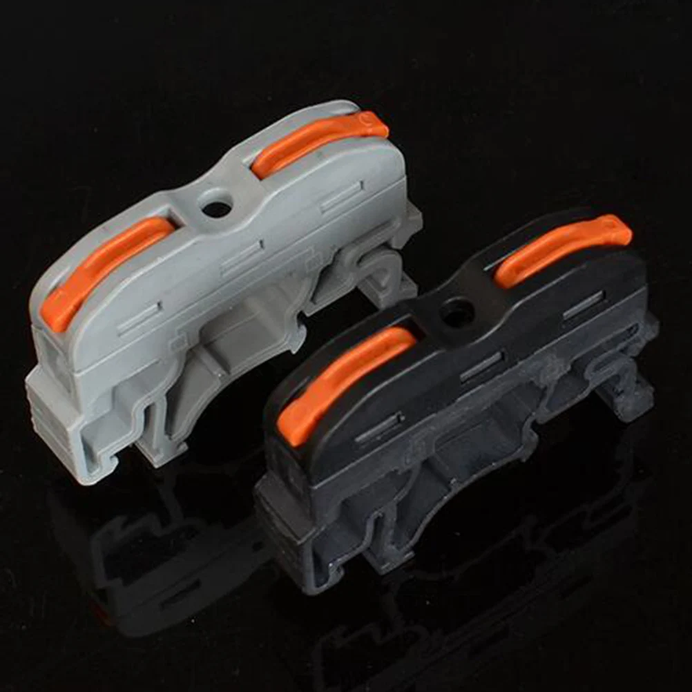 

10Pcs Wiring Terminal Push-in Connector -211 Din Rail Universal Mini Wire Connector Grey for Building Lighting Control and