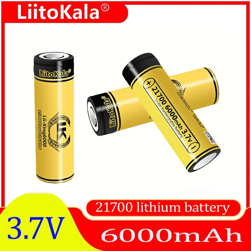 Original LiitoKala King6000 3.7V 21700 6000mAh high-capacity lithium battery, for portable projectors and power battery packs