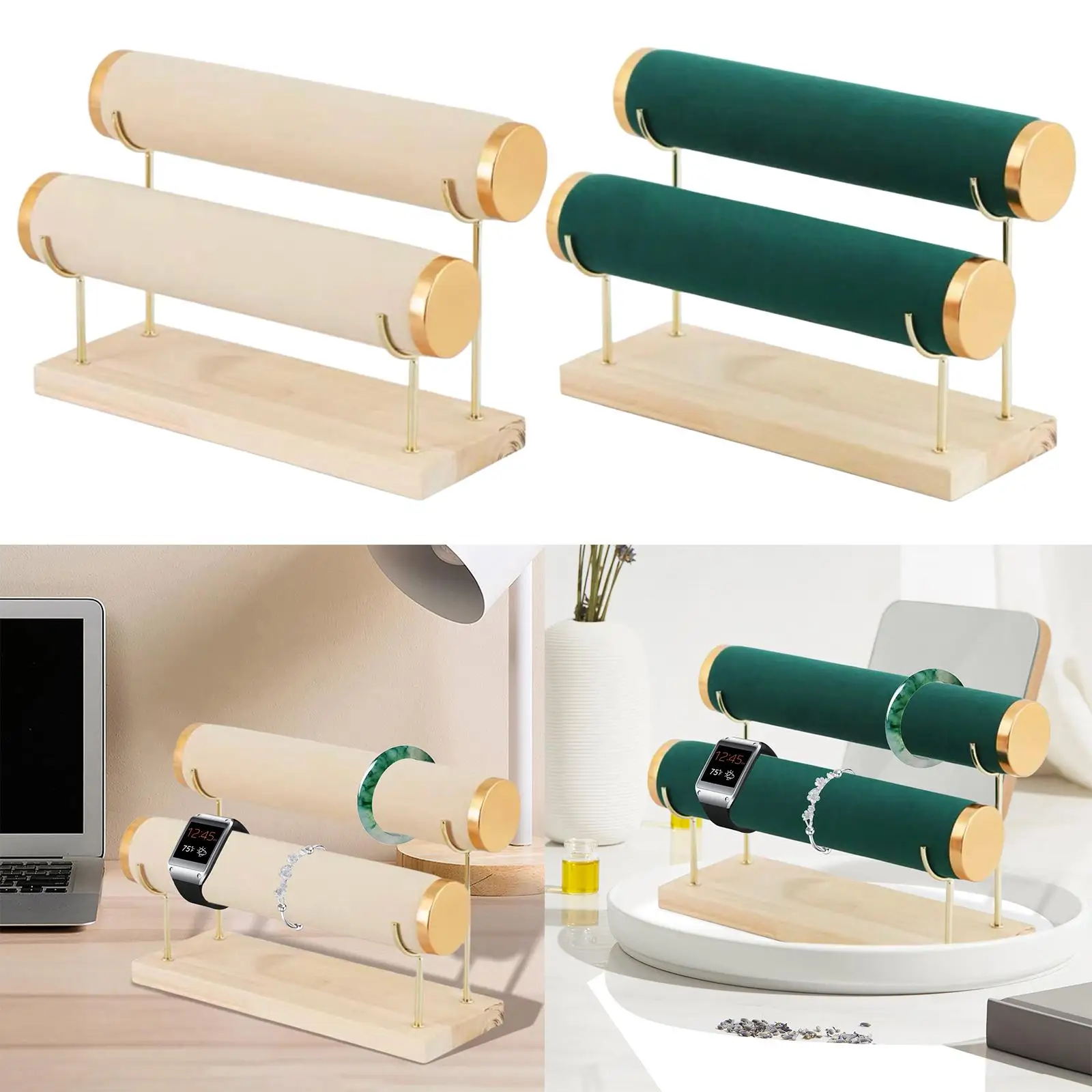 

Ярусная подставка для браслета для организации ювелирных изделий в магазинах Декоративный держатель для ювелирных изделий Элегантная бархатная стойка