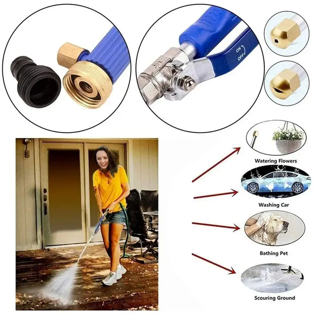 High Pressure Power Washer Wand, Watering Sprayer Cleaning Tool, Hydro Jet Water Hose Nozzle For Gutter Car Cleaning Nozzle Q4O8