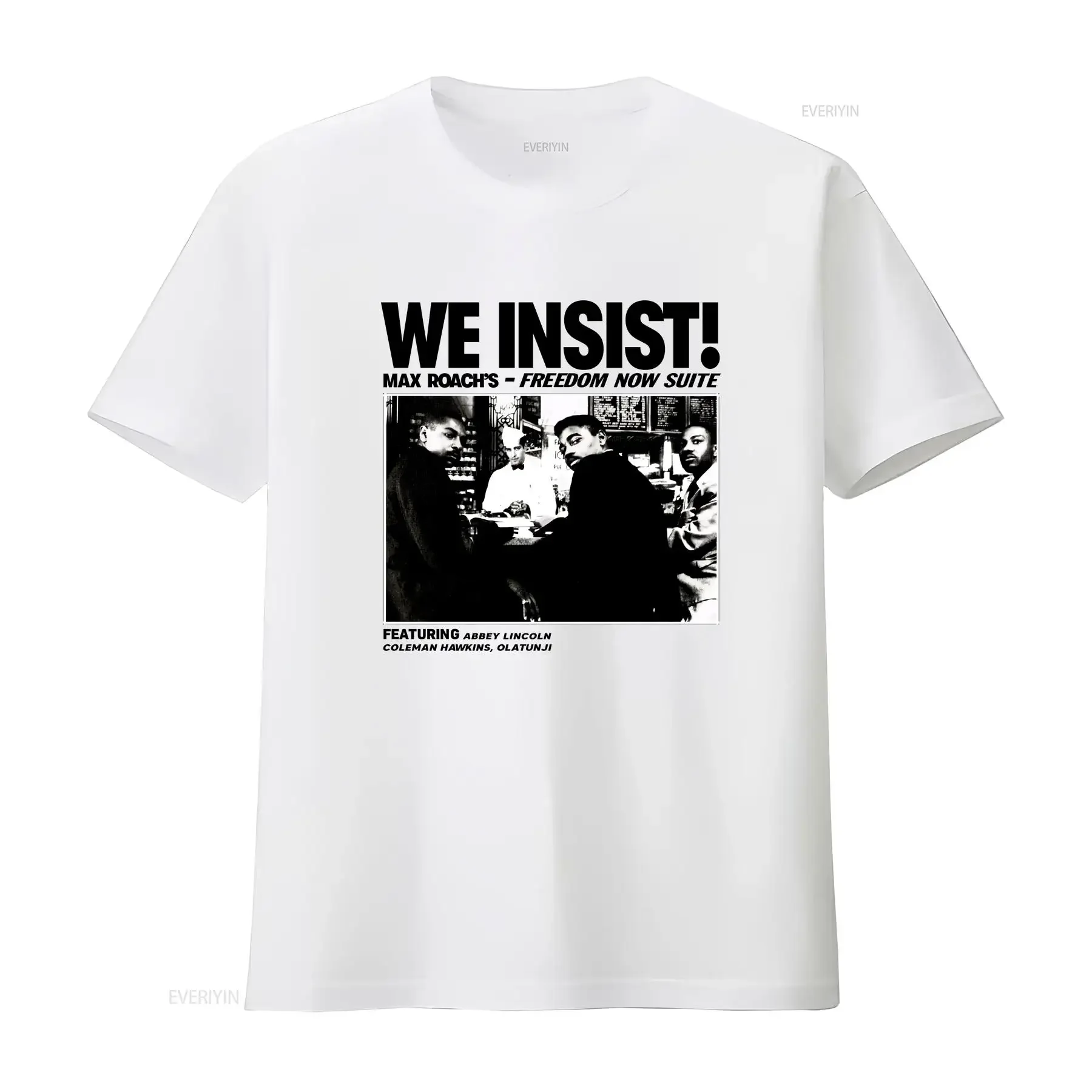 Camiseta We Insist Album de Max Roach Oscar Brown Freedom Now Suite Abbey Lincoln vintage lavada ropa de calle transpirable estirada