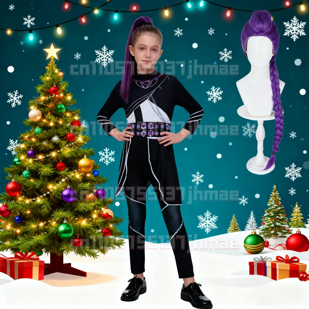 

Rumi Leather Mira Costumes KPop Demon Hunters ZOEY Cosplay Costume Top Pants Full Set Girl Anime Stage Outfit Christmas Gift