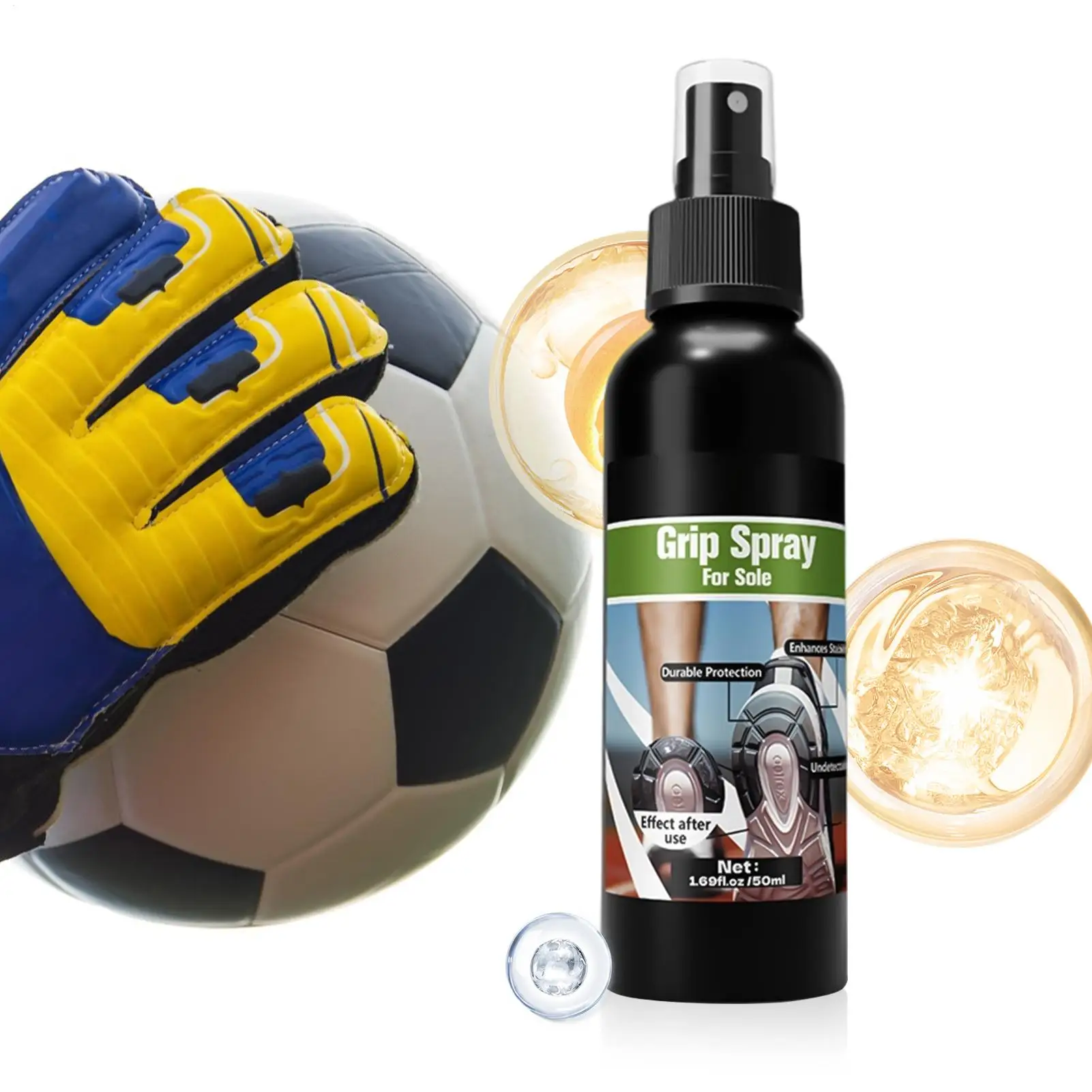 

Basketball Shoe Grip Spray 50ml Weatherproof Adhesive Protection Long Lasting Traction Spray for Shoes for Gloves Football